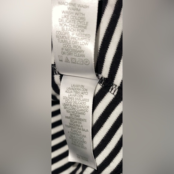 Liz Claiborne Sweater Black And White 3/4 Sleeves 100% Cotton Women’s Size XL - Picture 4 of 7